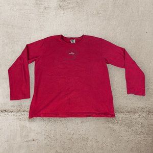 Nike Energy Shirt Womens XL Long Sleeve Gray Tag Vintage Y2K 2000s‎ Logo Red